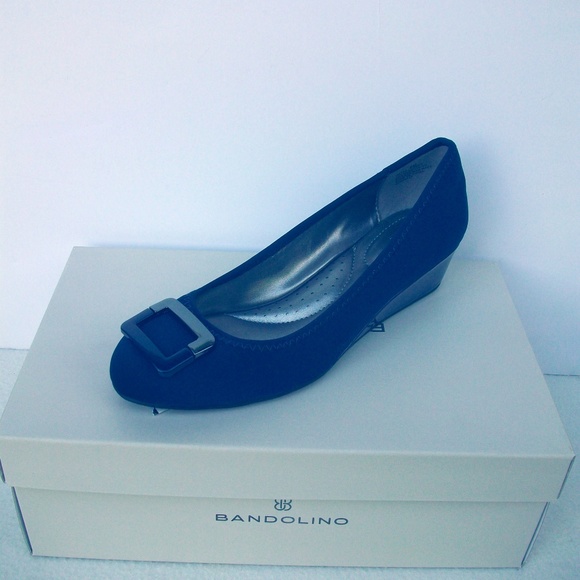 Bandolino Shoes - Bandolino Wedge Pumps Sz 6 M Matte Navy Blue NEW